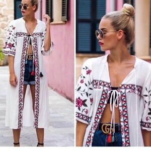 Zara TRF Collection floral Kimono Maxi Dress